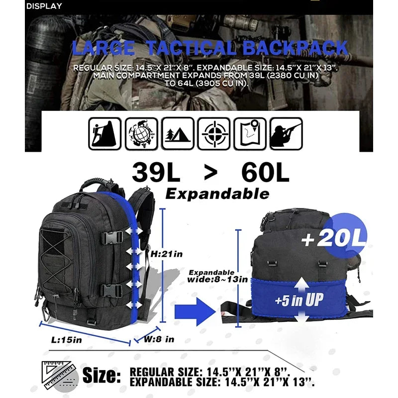 Q Unisex Tactical Backpack Nylon For Outdoor Hiking Travel