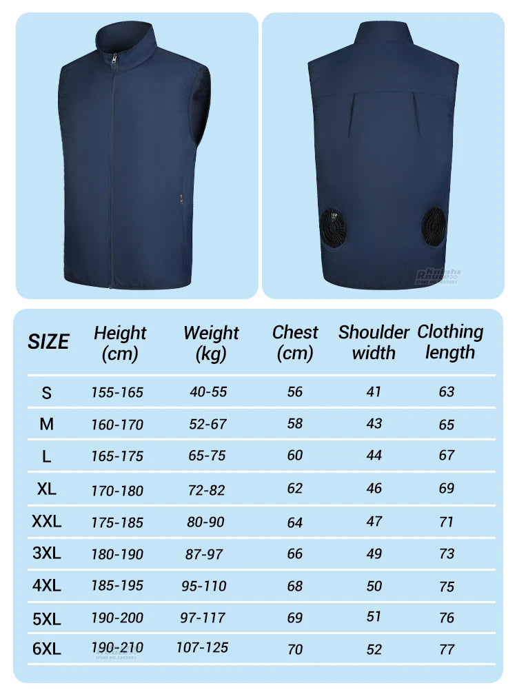 Wearable Cooling Vest With Fan For High Temperature Work