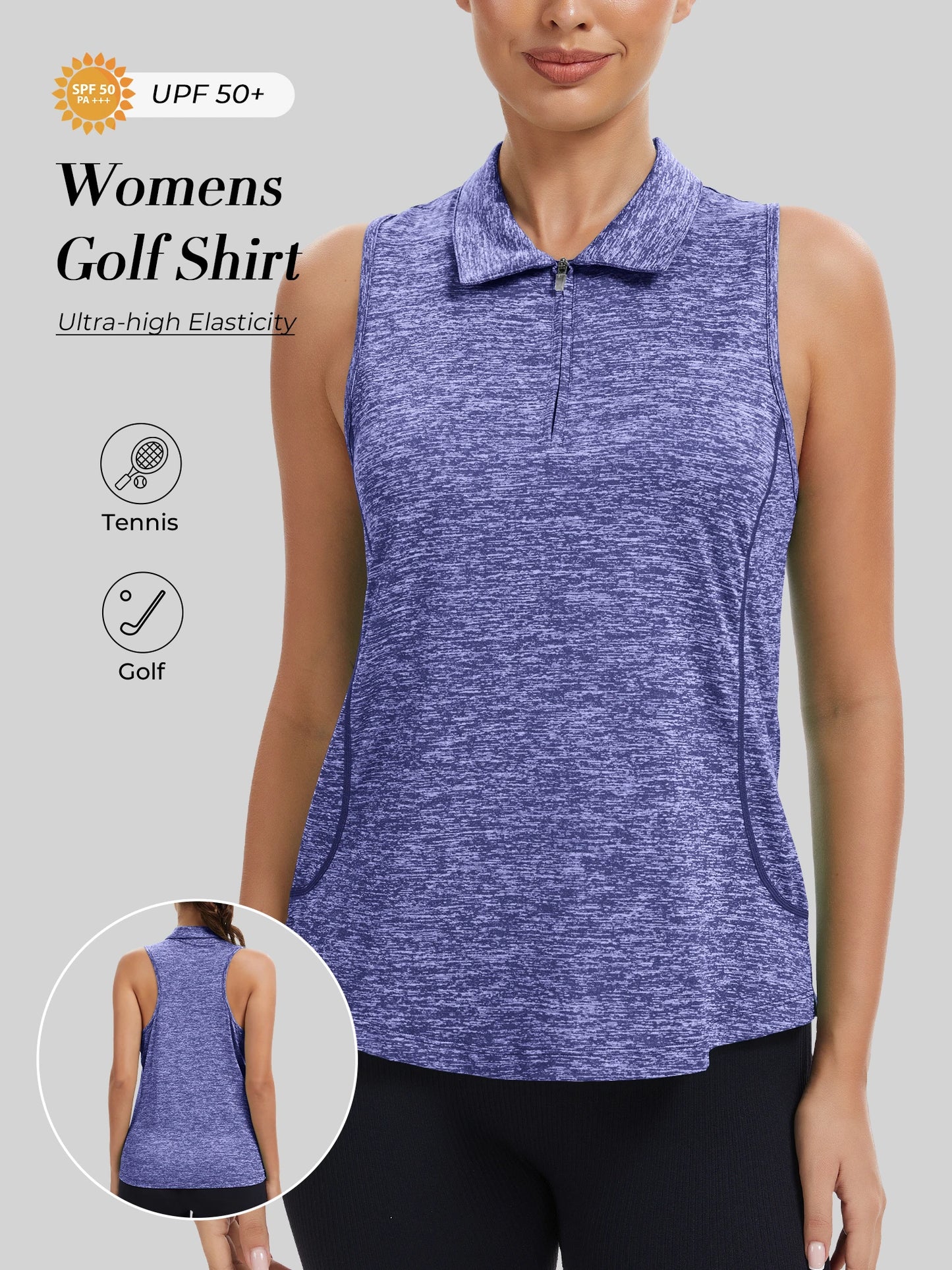 Elite Outdoor Store Sleeveless Golf Shirt Women Moisture Wicking