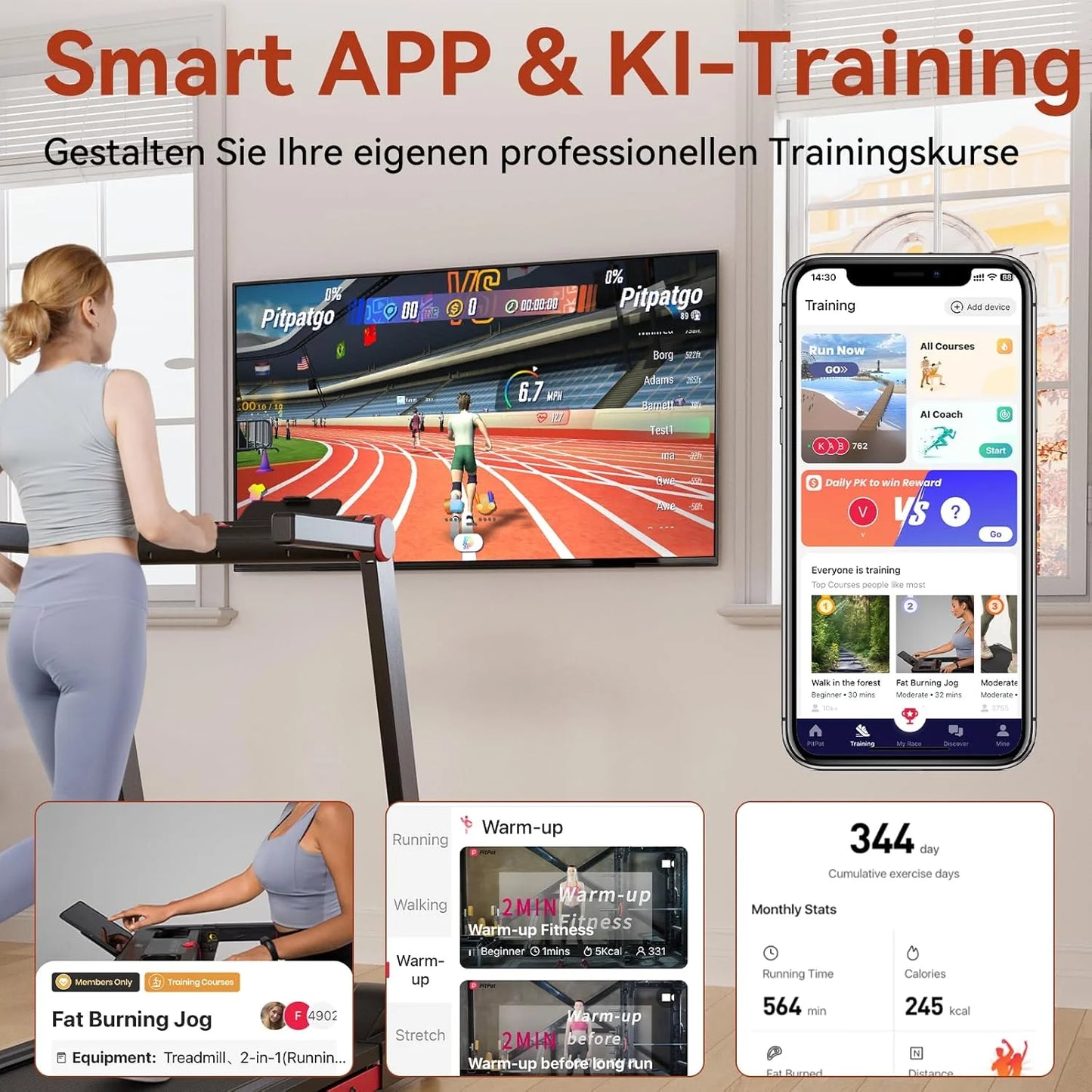 3.5HP Foldable Treadmill With 6 Percent Incline Bluetooth APP