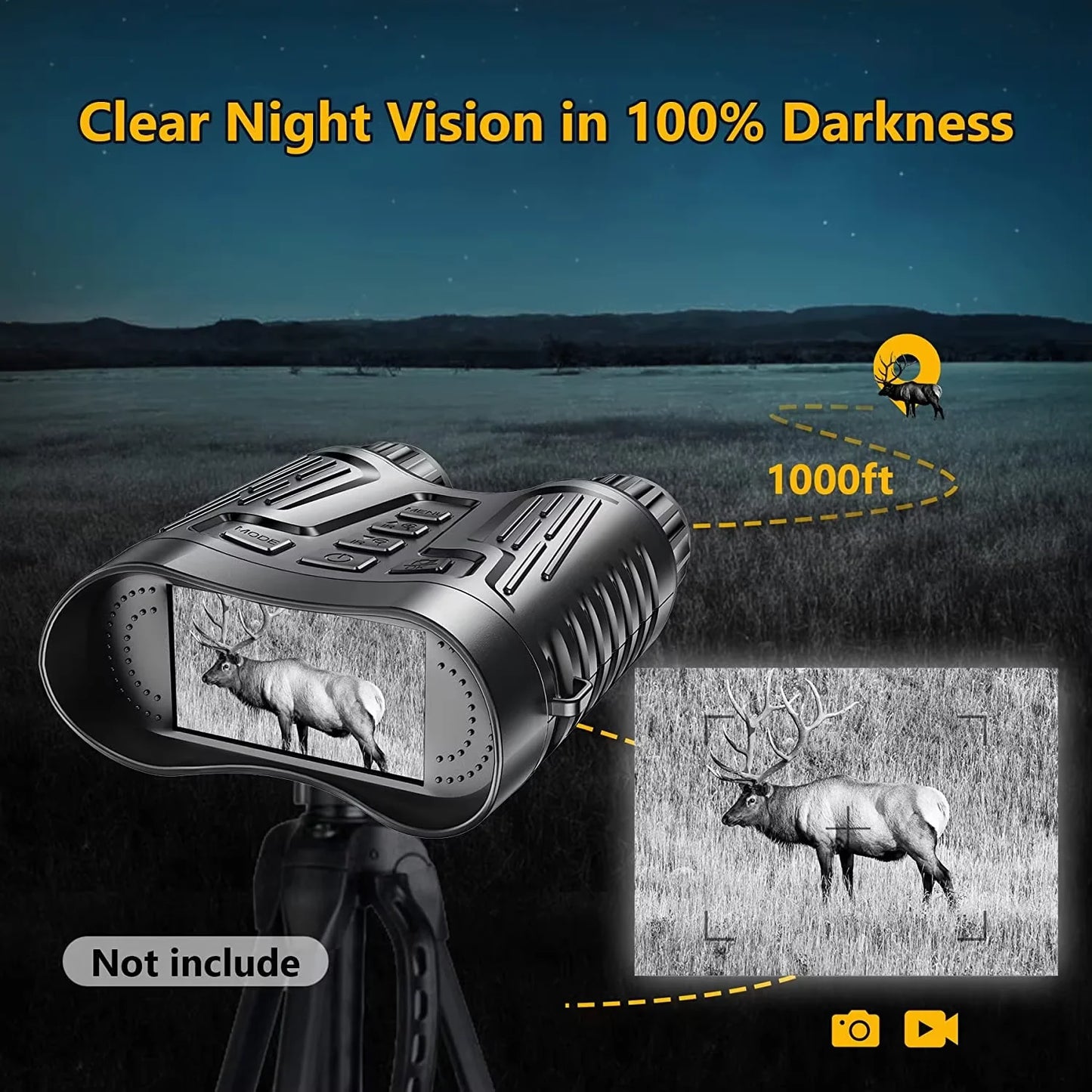 Letcmoi 8X Night Vision Binoculars UltraHighInfraredImaging StateOfTheArt 300M Range