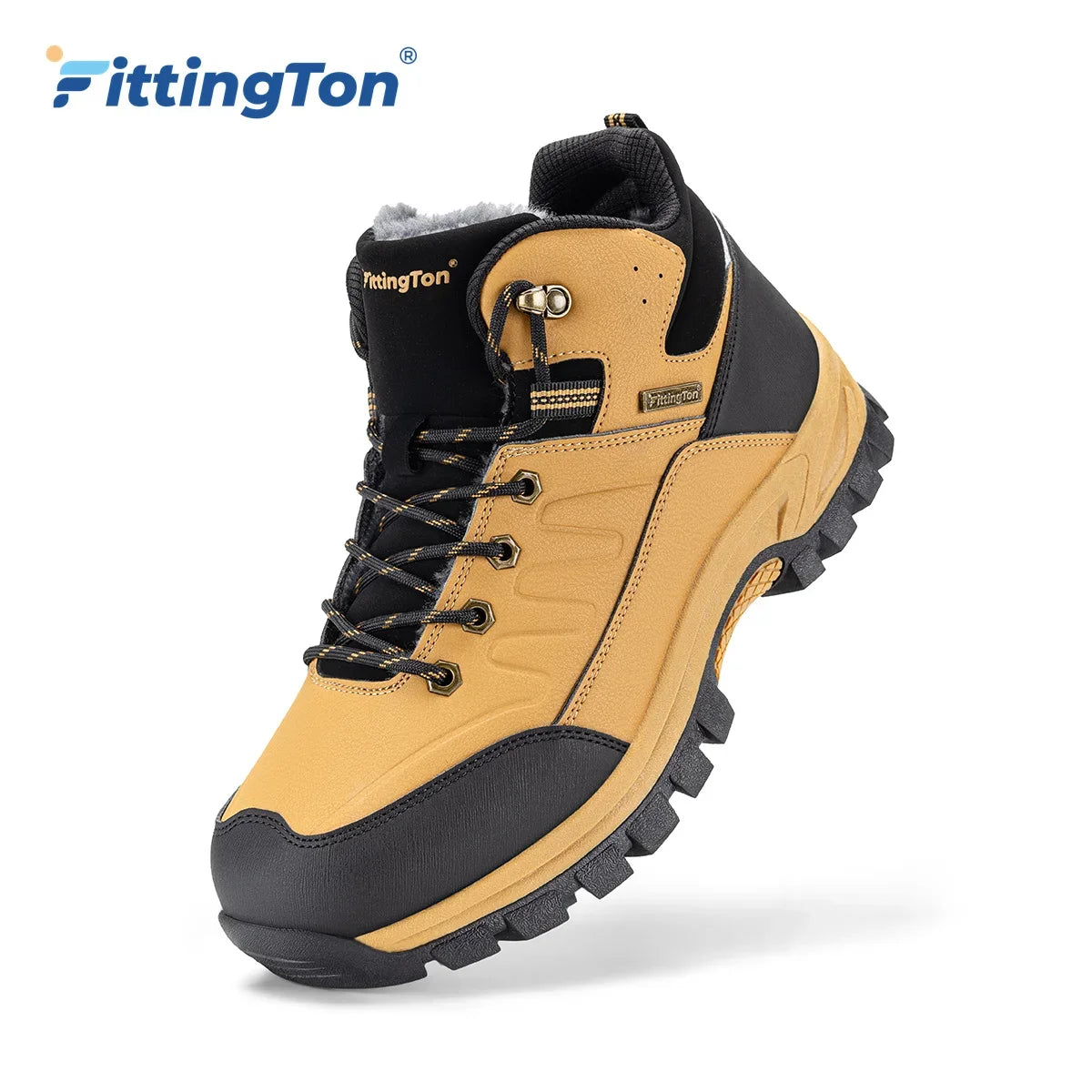 Men's Wide Snow Boots Winter Anti Slip Fur Lined Outdoor