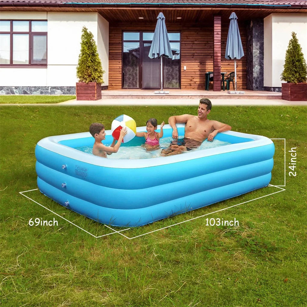 Inflatable Lounge Pool for Outdoor Garden and Backyard