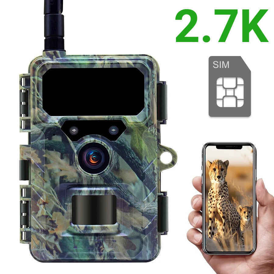 4G Cellular Trail Camera App Control 2.7K HD Night Vision