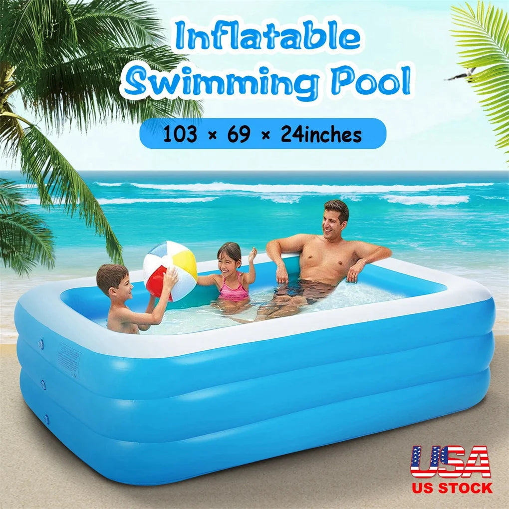 Inflatable Lounge Pool for Outdoor Garden and Backyard