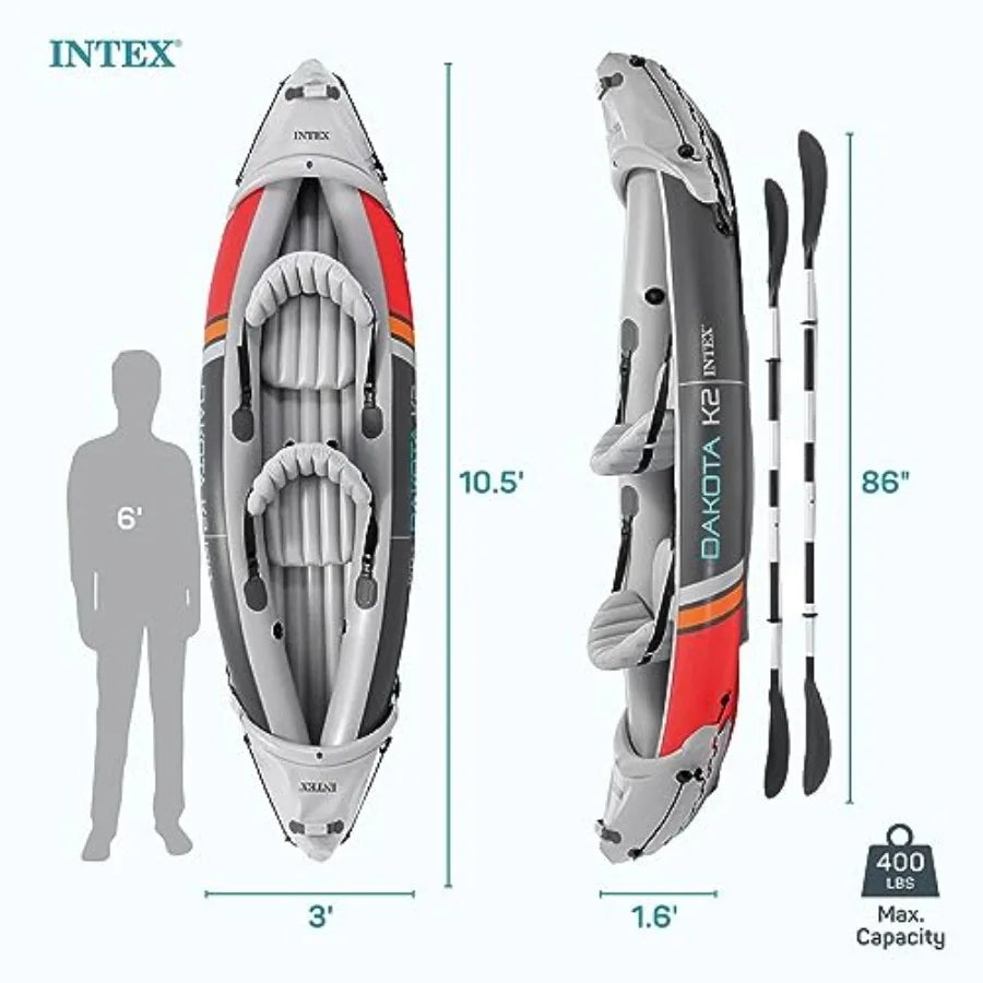 XMSJ Dakota K2 Inflatable Kayak Set With Oars Pump Kit