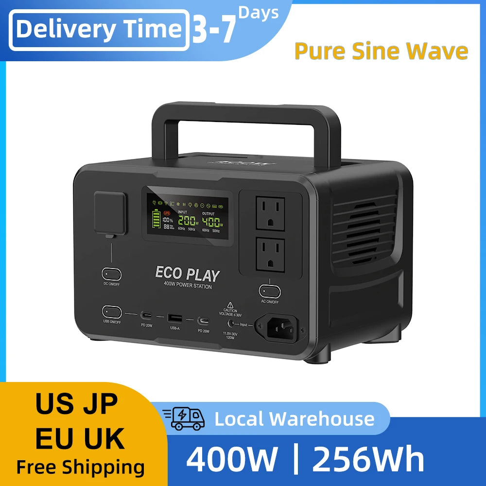 Eco Play Portable Power Station EP400 LiFeP04 256Wh